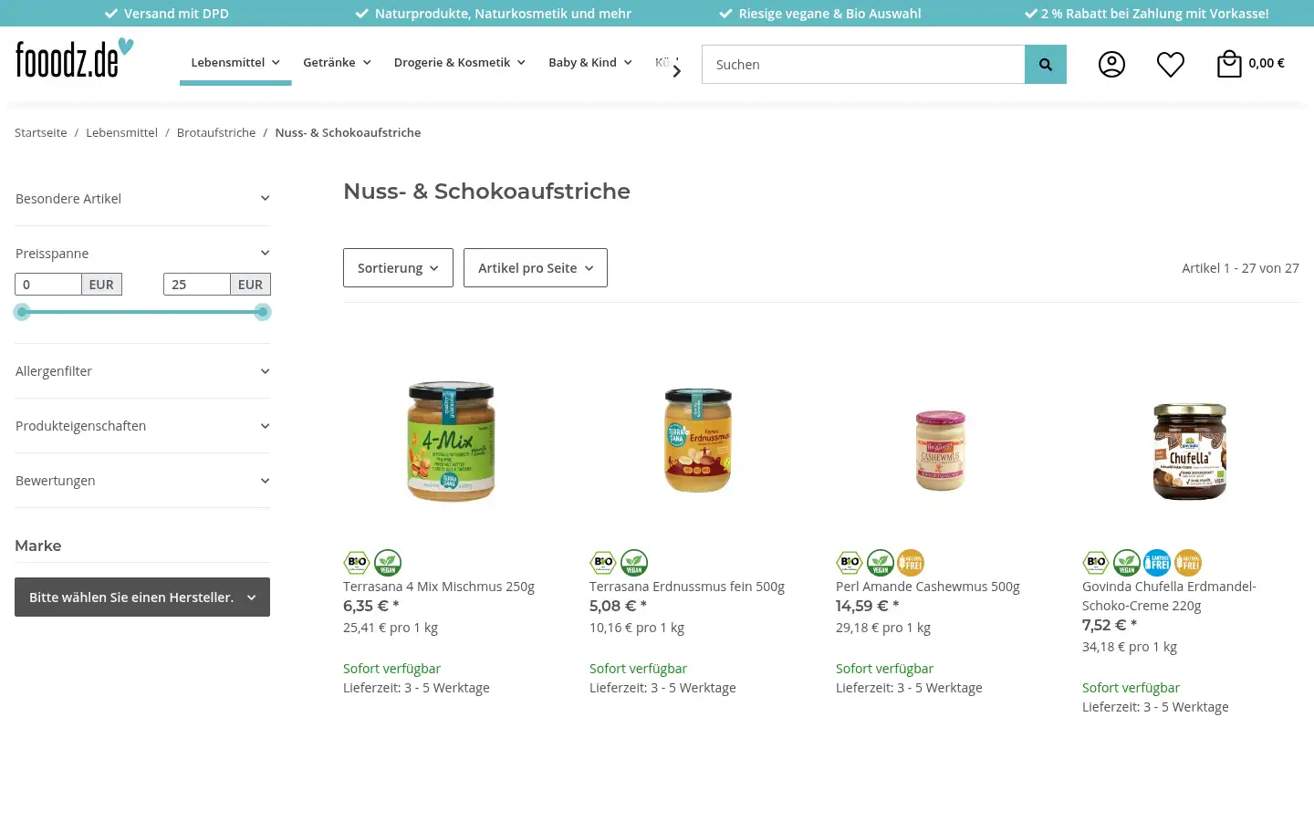 Screenshot of fooodz.de