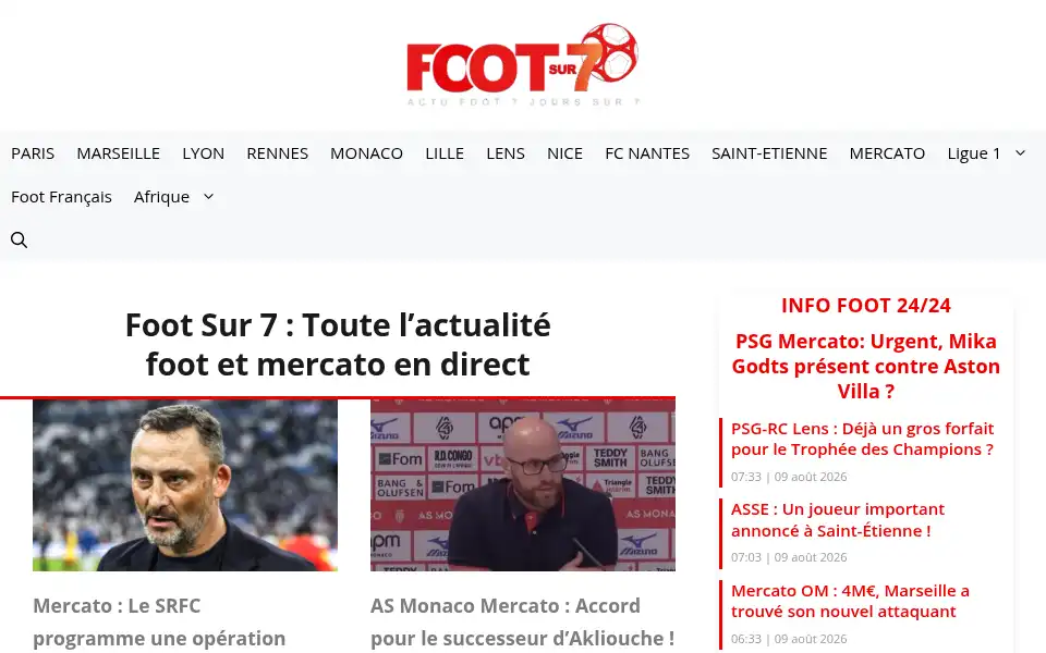Screenshot of foot-sur7.fr