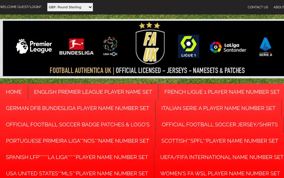 Screenshot of football-authentica.co.uk