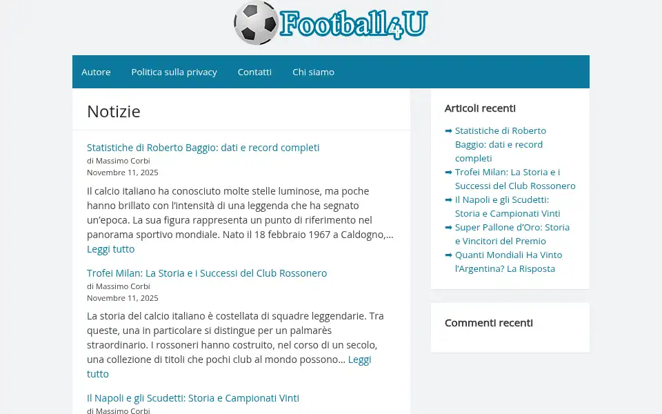 Screenshot of football4u.it