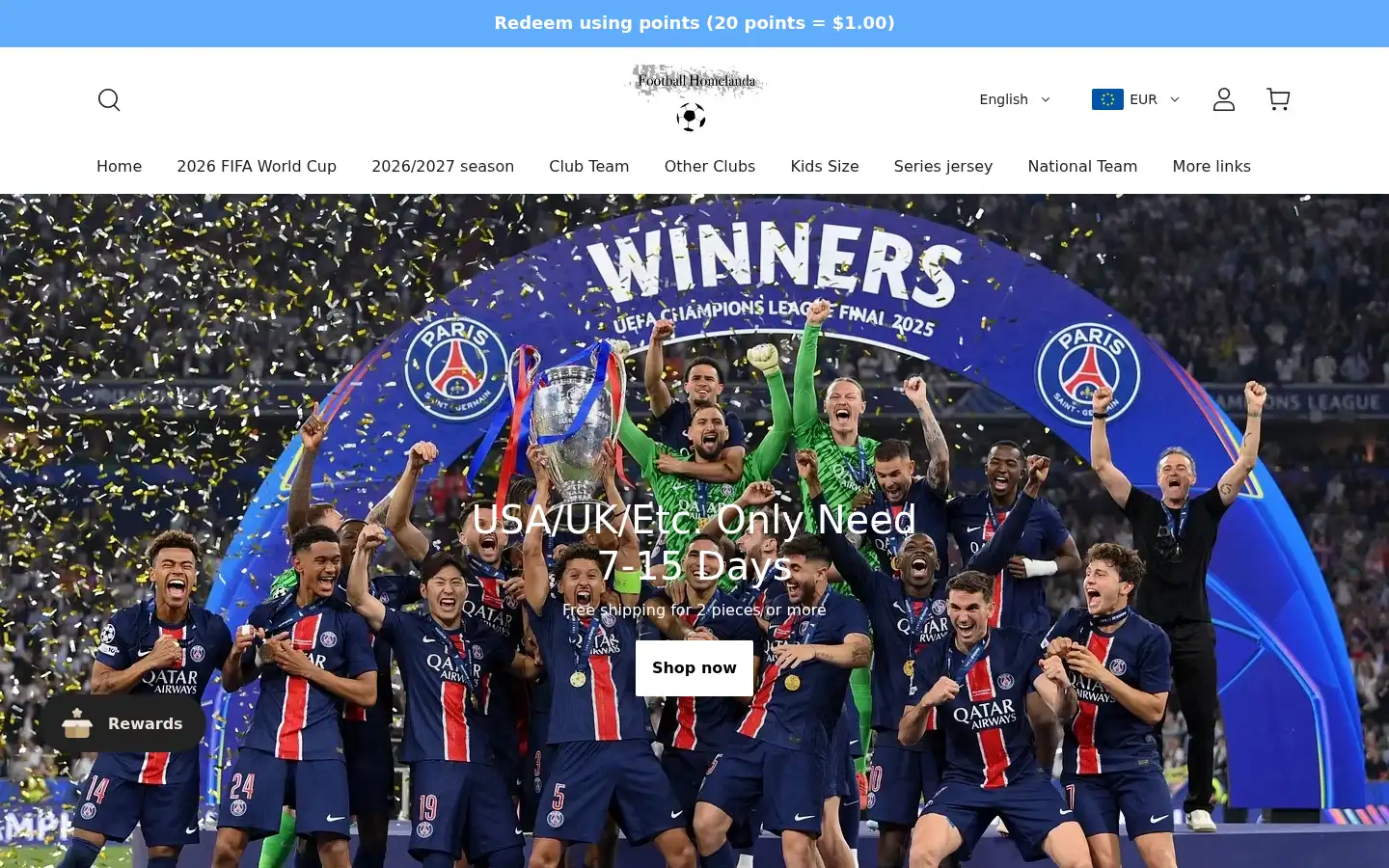 Screenshot of footballhomelanda.com