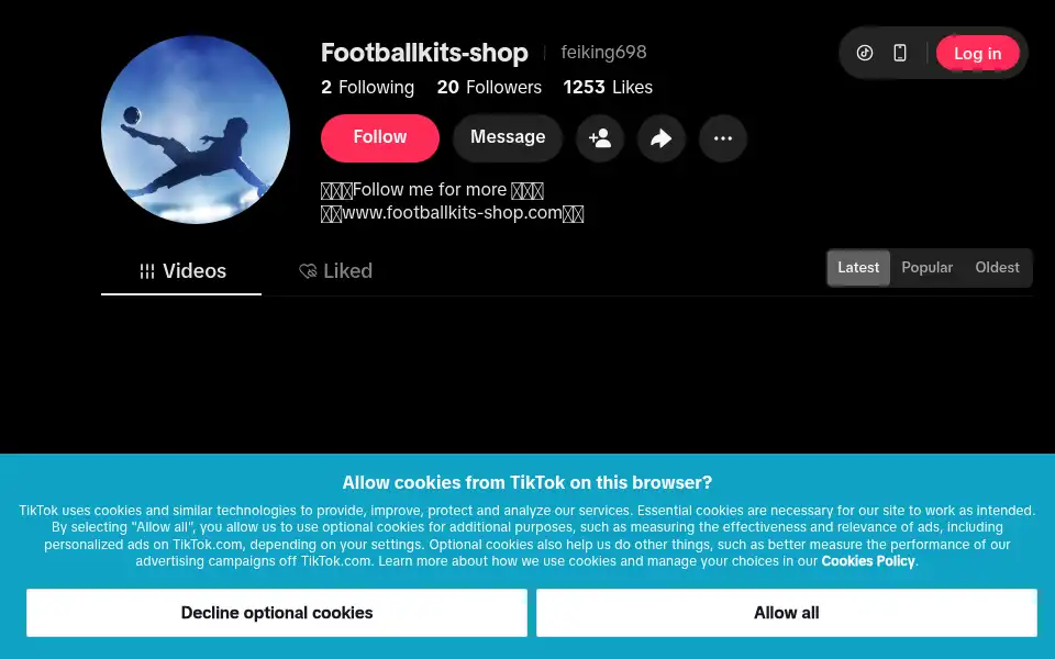 Screenshot of footballkits-shop.com