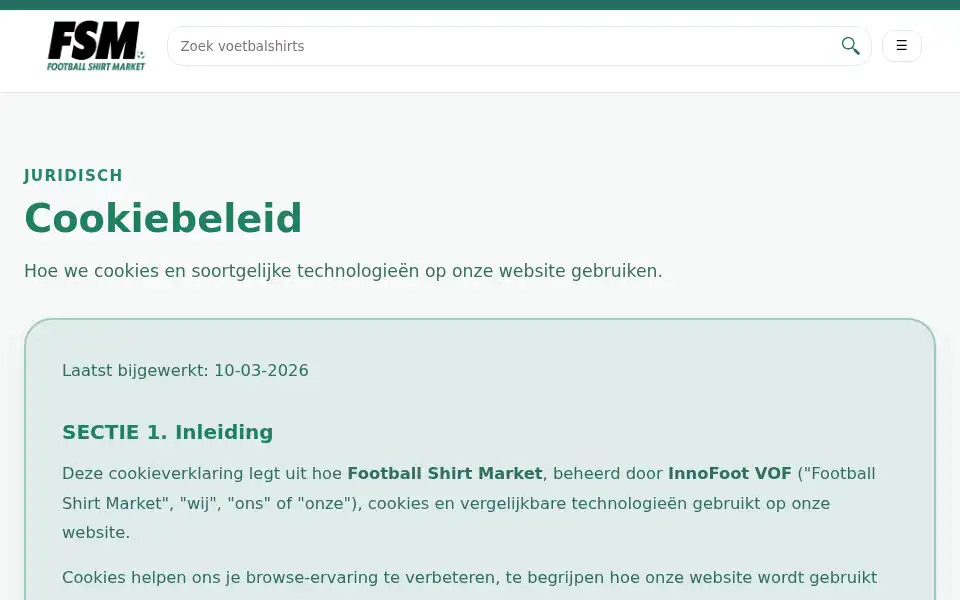 Screenshot of footballshirtmarket.com