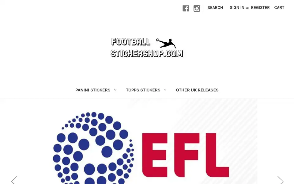 Screenshot of footballstickershop.com