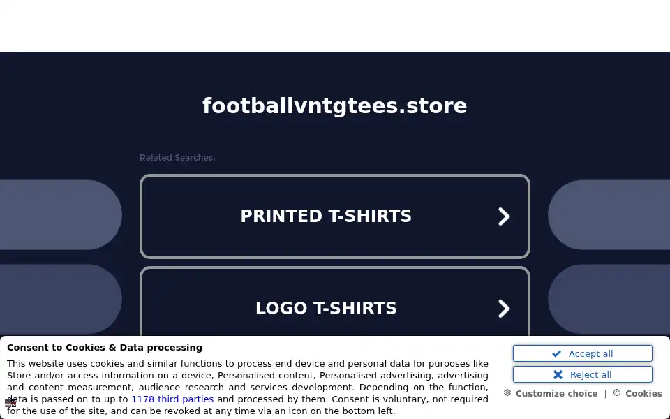 Screenshot of footballvntgtees.store