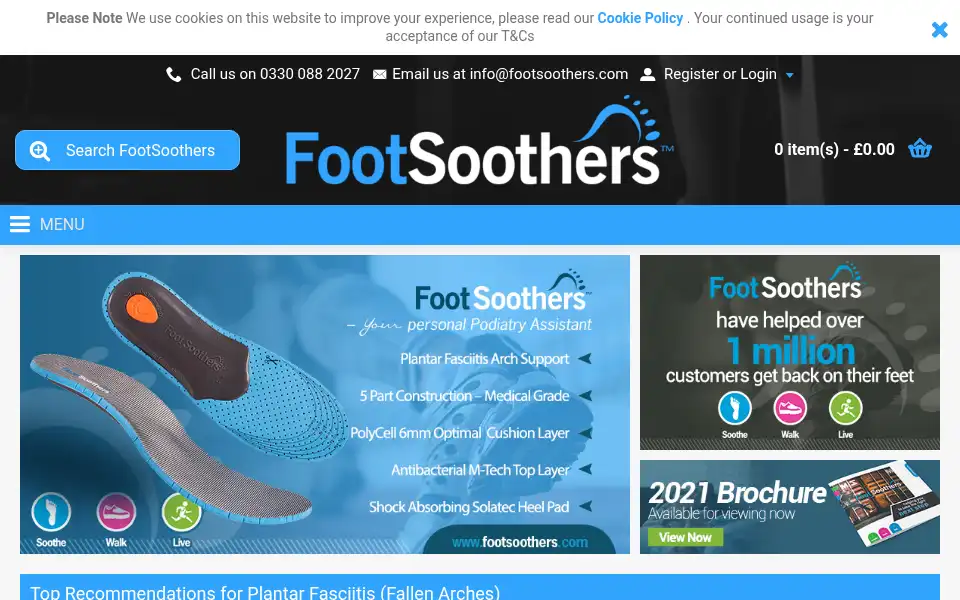 Screenshot of footsoothers.com