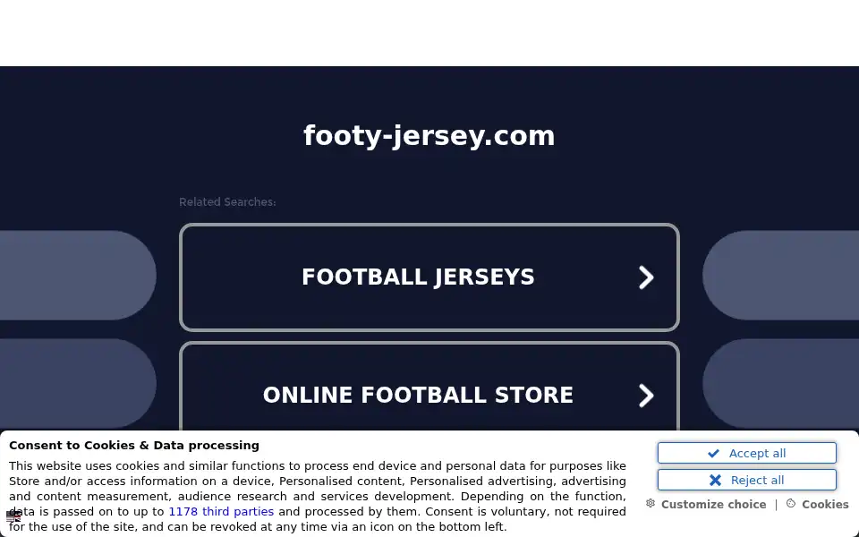 Screenshot of footy-jersey.com