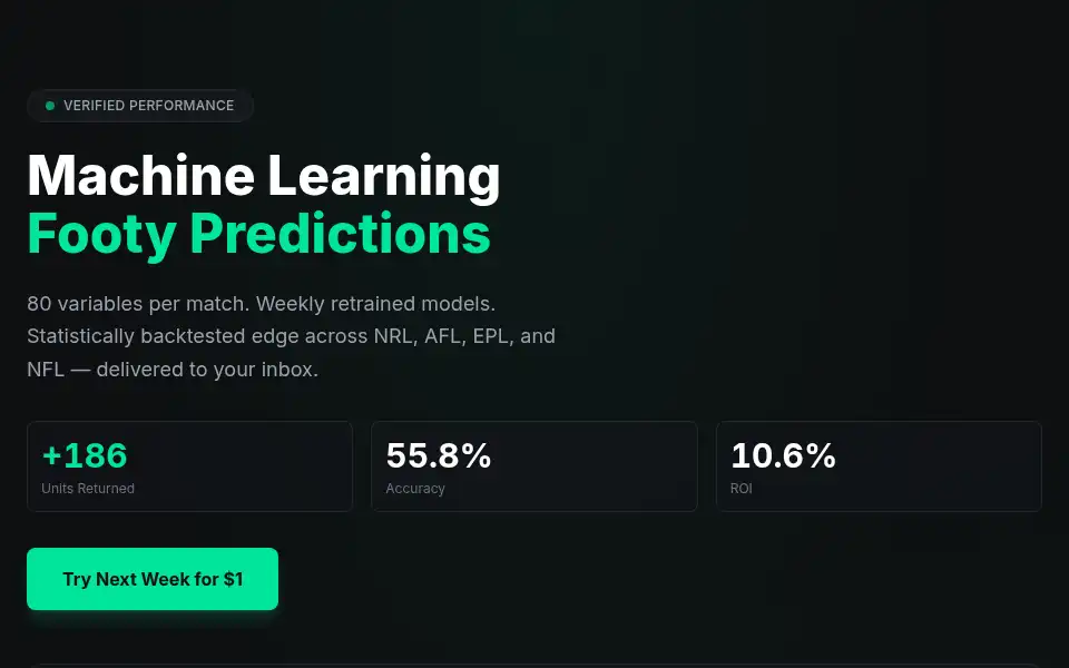 Screenshot of footylogic.com.au