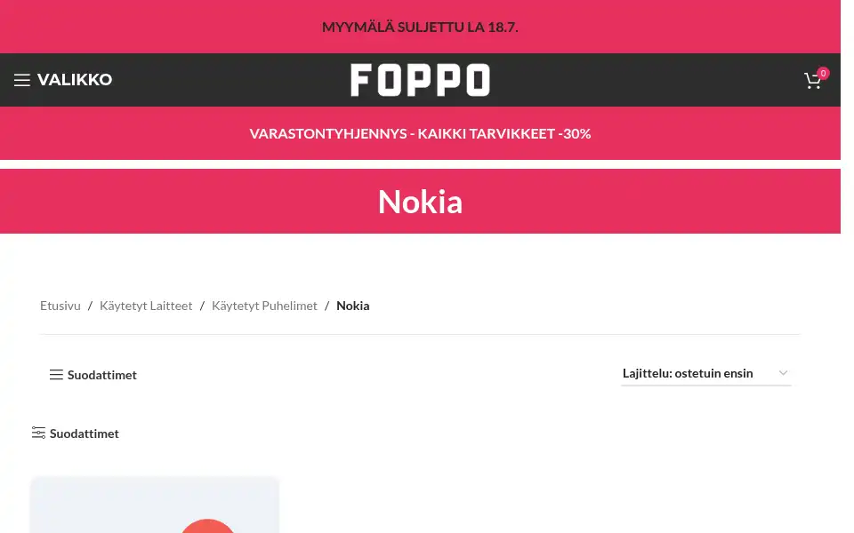 Screenshot of foppo.fi