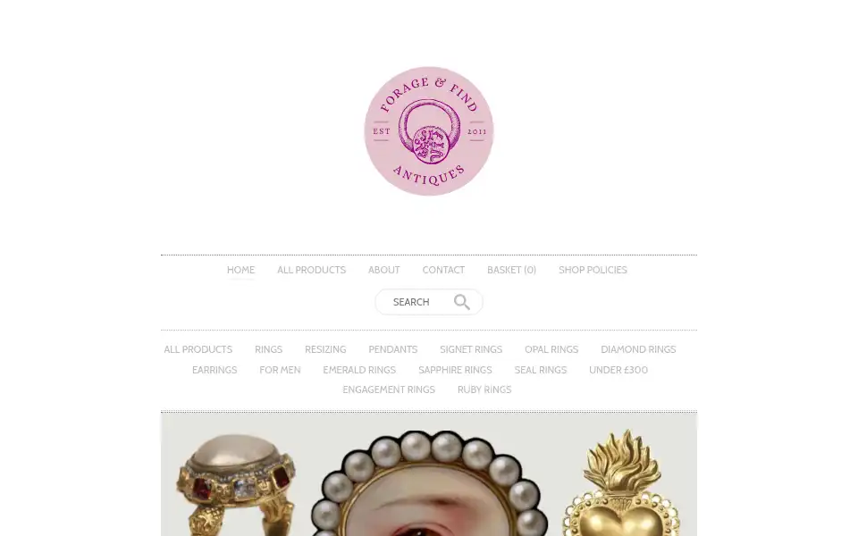 Screenshot of forageandfindantiques.co.uk