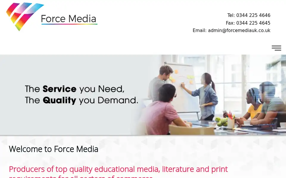 Screenshot of forcemediauk.co.uk