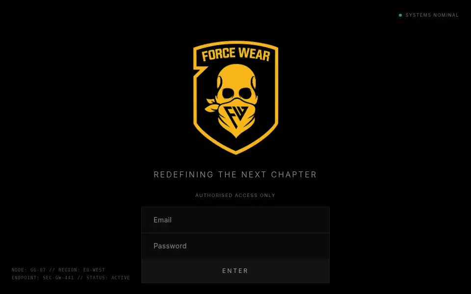 Screenshot of forcewear.co.uk