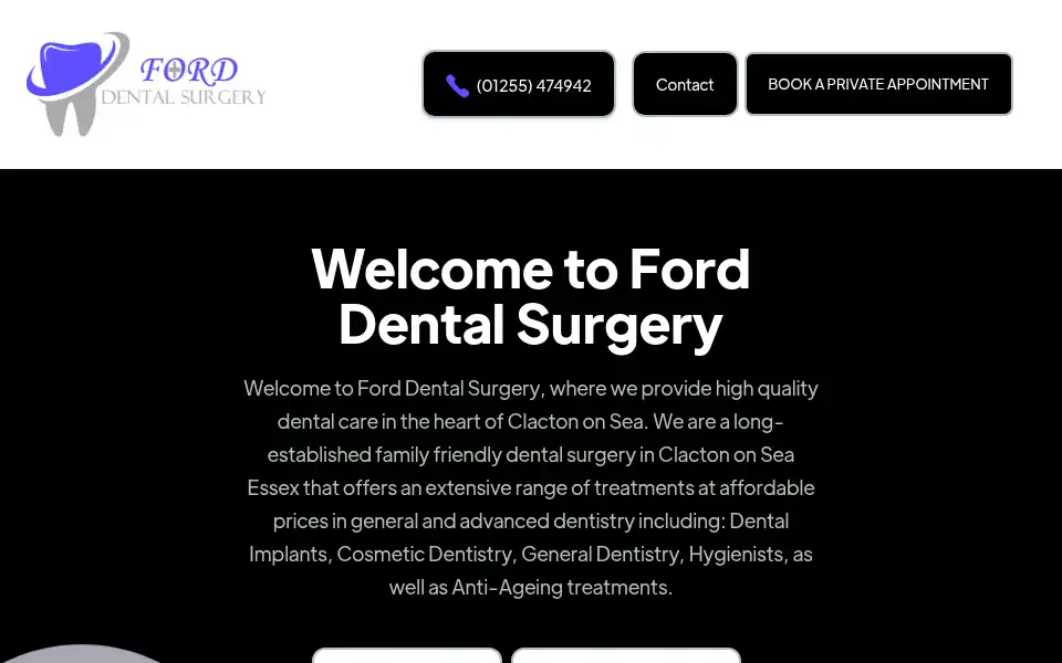 Screenshot of forddentalsurgery.co.uk