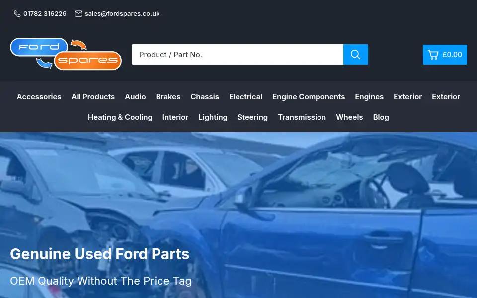 Screenshot of fordspares.co.uk