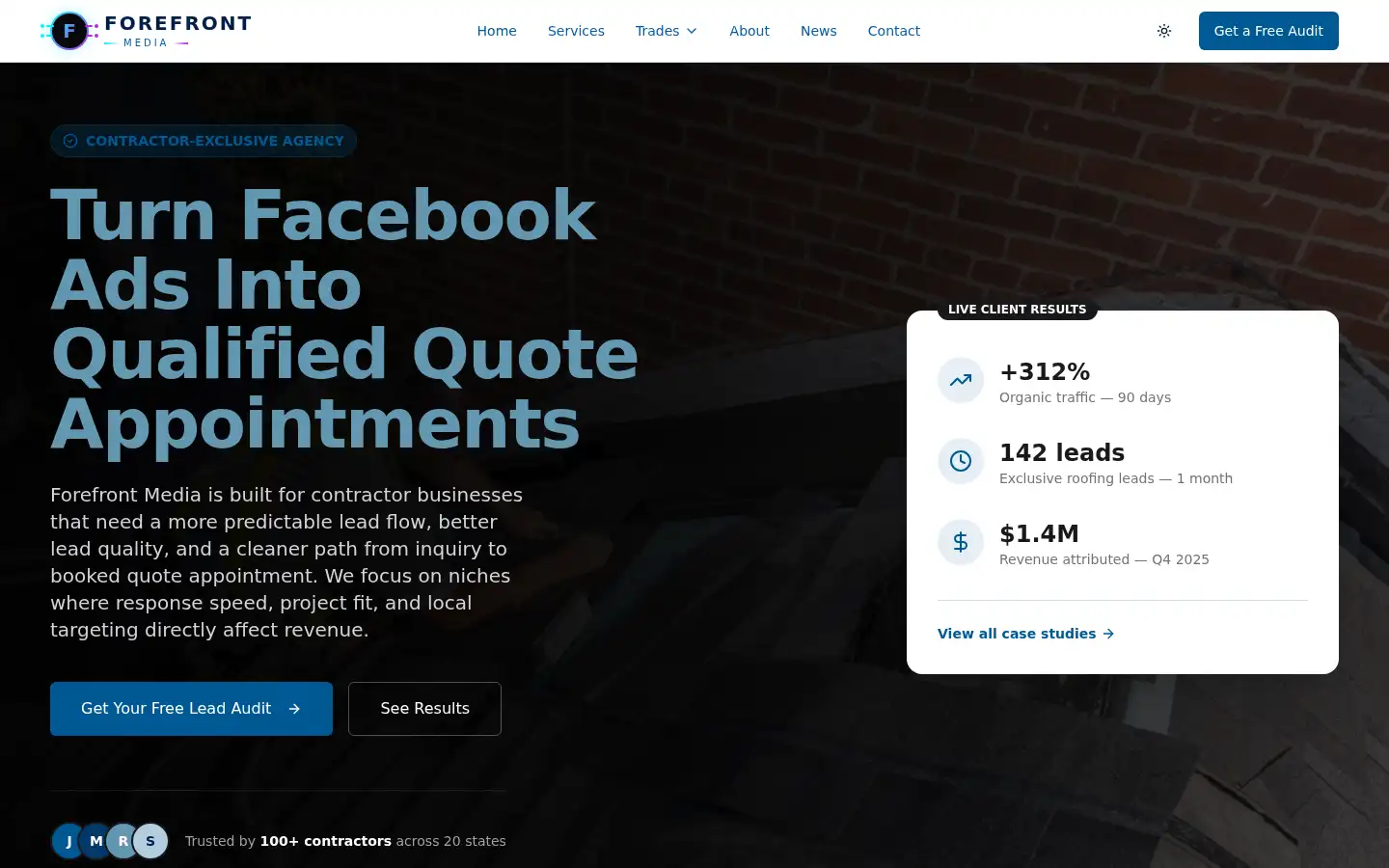 Screenshot of forefrontmedia.us