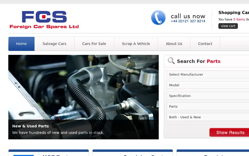 Screenshot of foreigncarspares.com