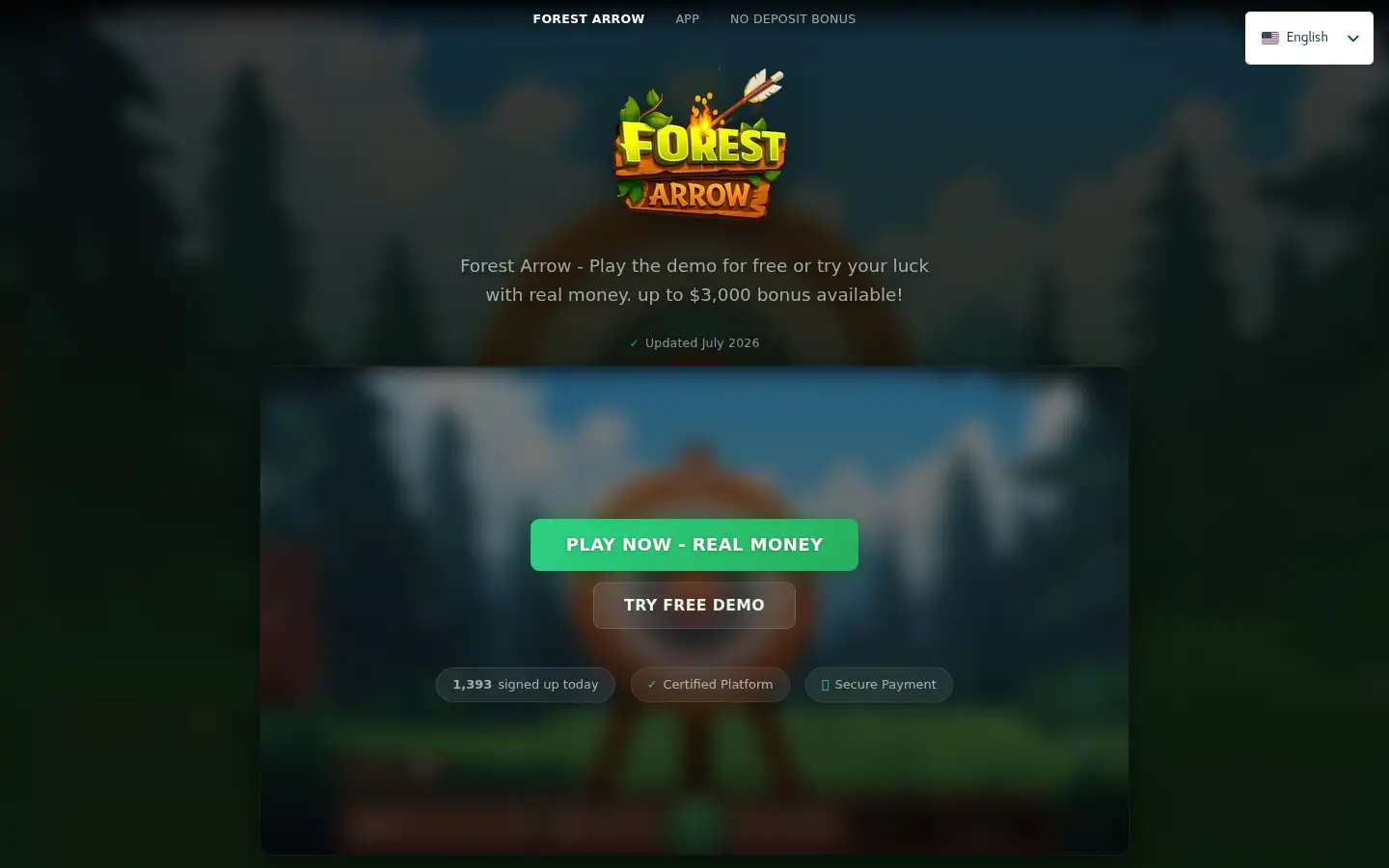 Screenshot of forest-arrow-casino.com