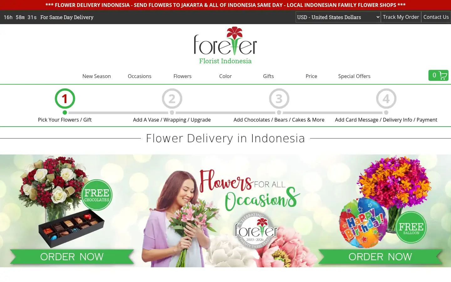 Screenshot of forever-florist-indonesia.com
