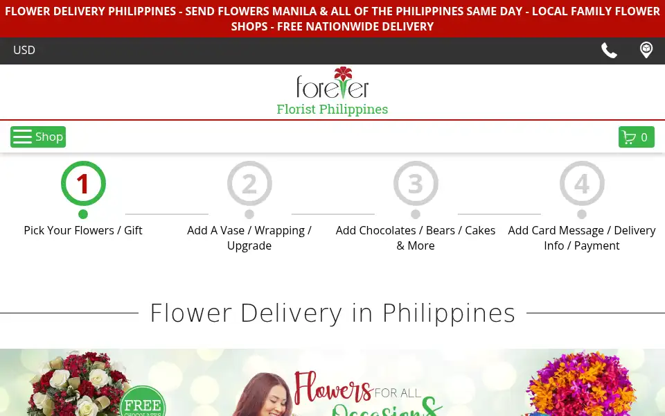 Screenshot of forever-florist-philippines.com