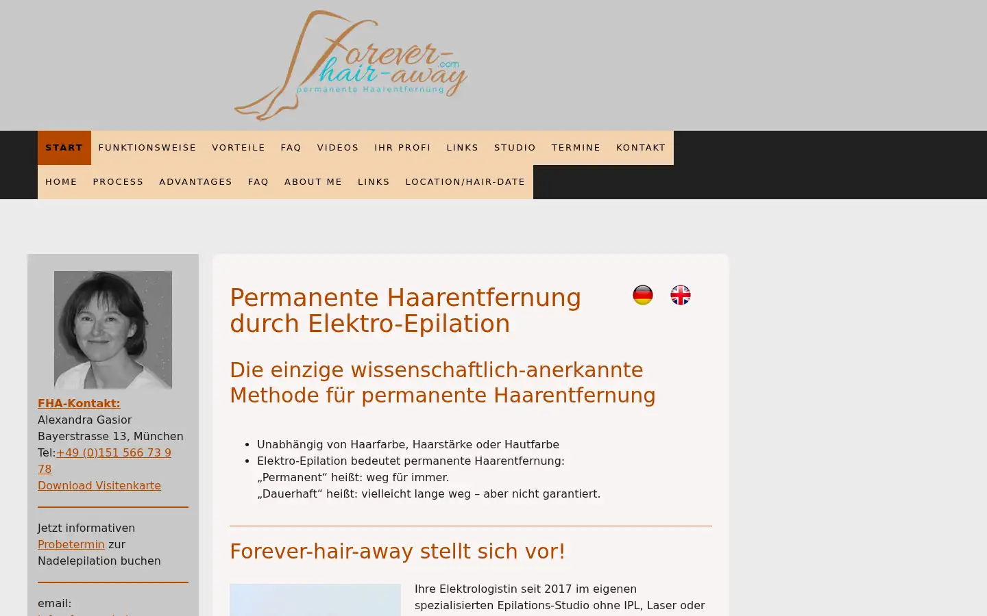 Screenshot of forever-hair-away.com