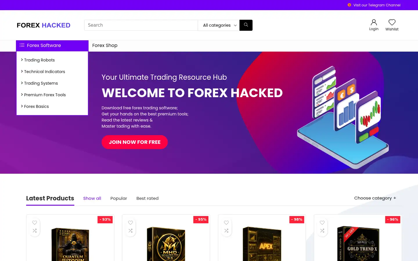 Screenshot of forex-hacked.com