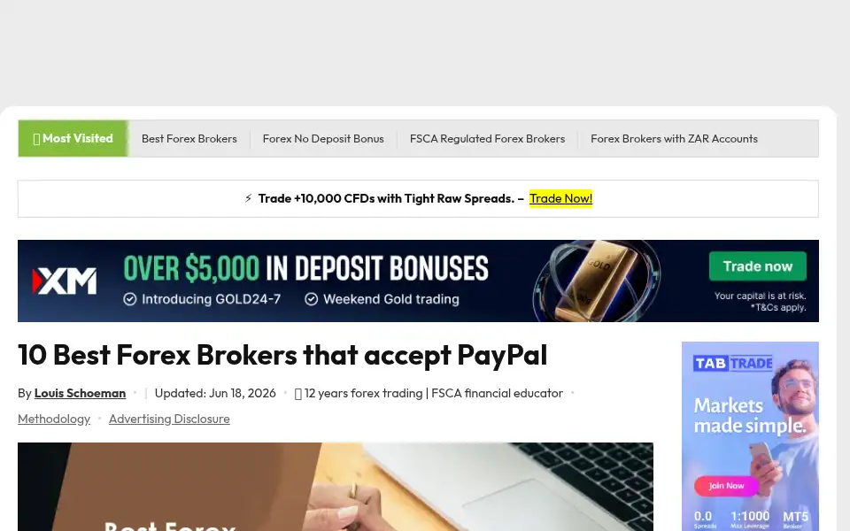 Screenshot of forex-trading.co.za