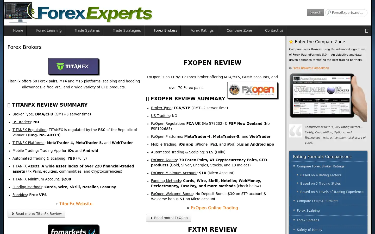 Screenshot of forexexperts.net