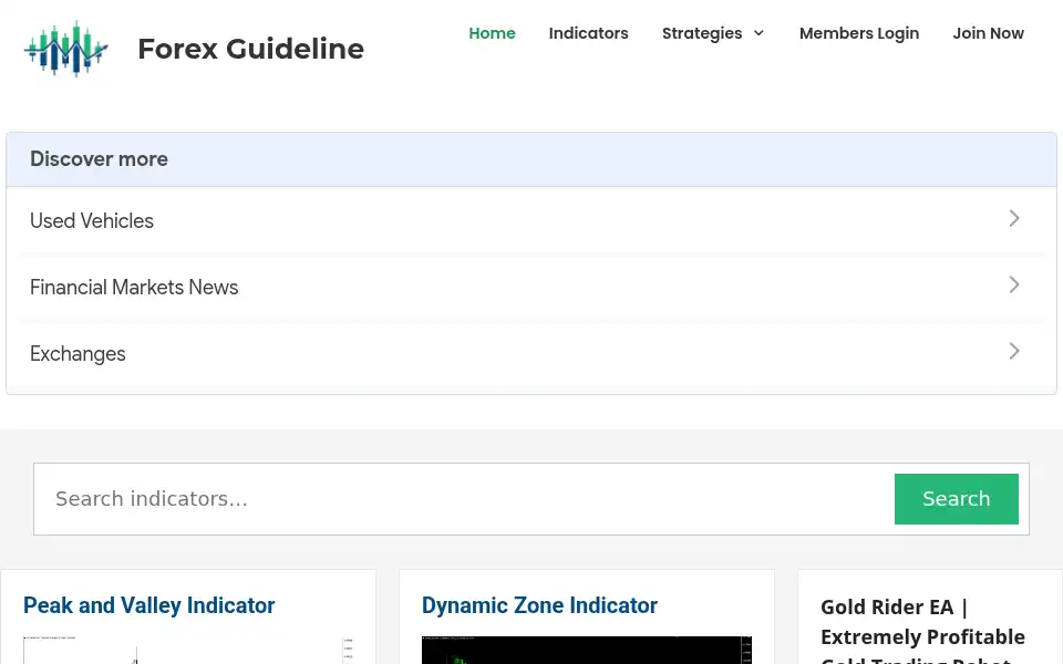 Screenshot of forexguideline.com
