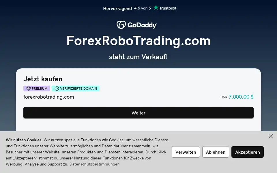 Screenshot of forexrobotrading.com