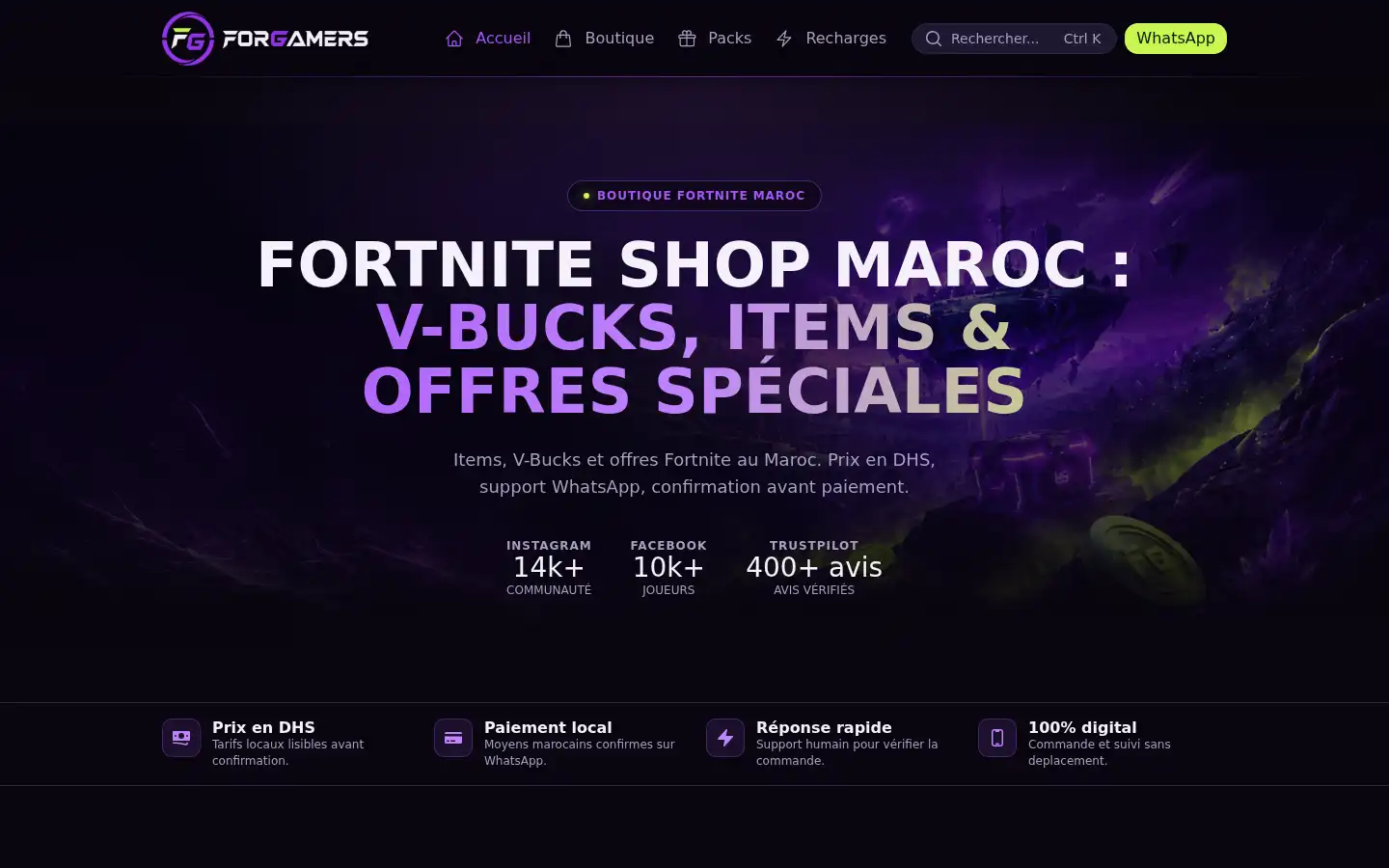 Screenshot of forgamers.ma