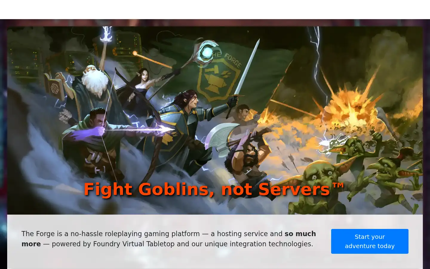 Screenshot of forge-vtt.com