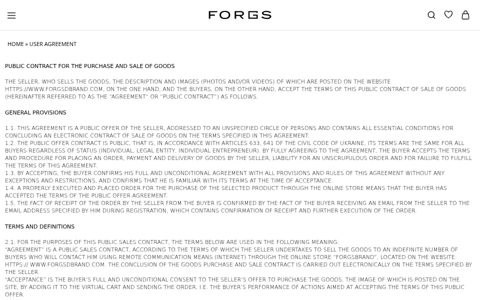 Screenshot of forgsbrand.com