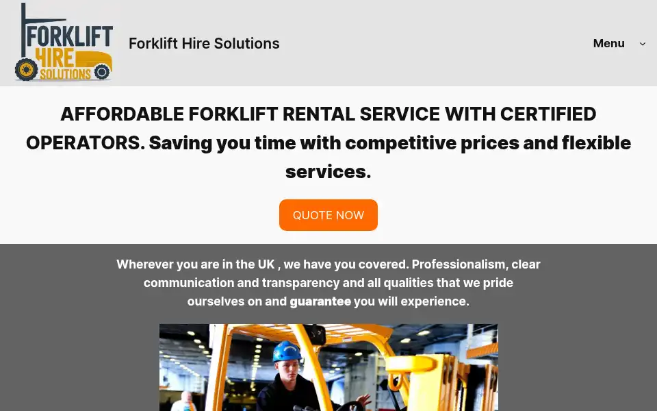 Screenshot of forklifthiresolution.co.uk