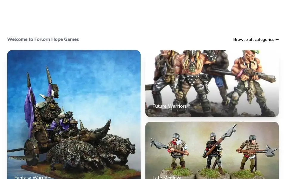 Screenshot of forlornhopegames.co.uk