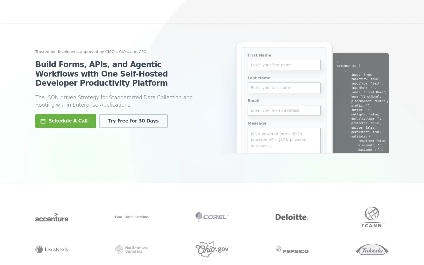 Screenshot of form.io