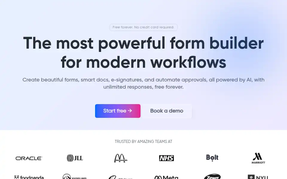 Screenshot of formaloo.com