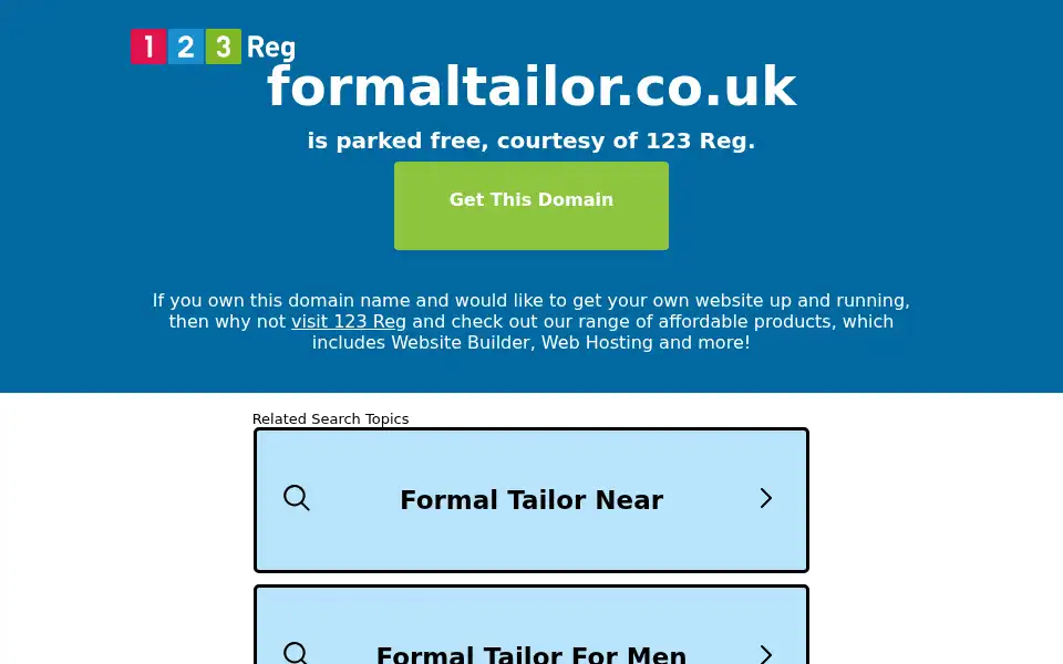 Screenshot of formaltailor.co.uk