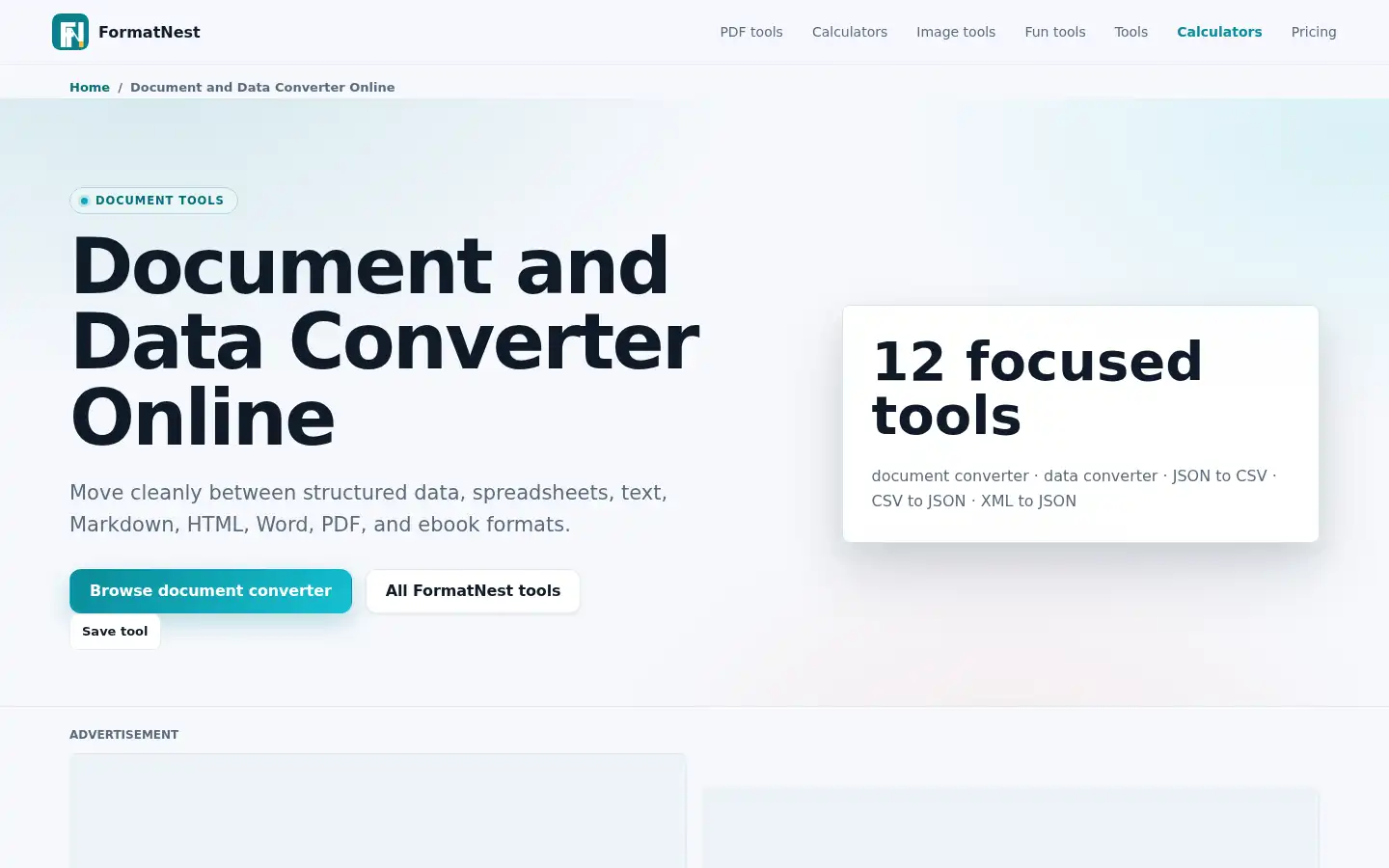 Screenshot of formatnest.me