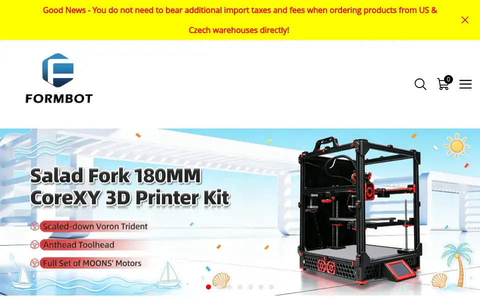 Screenshot of formbot3d.com
