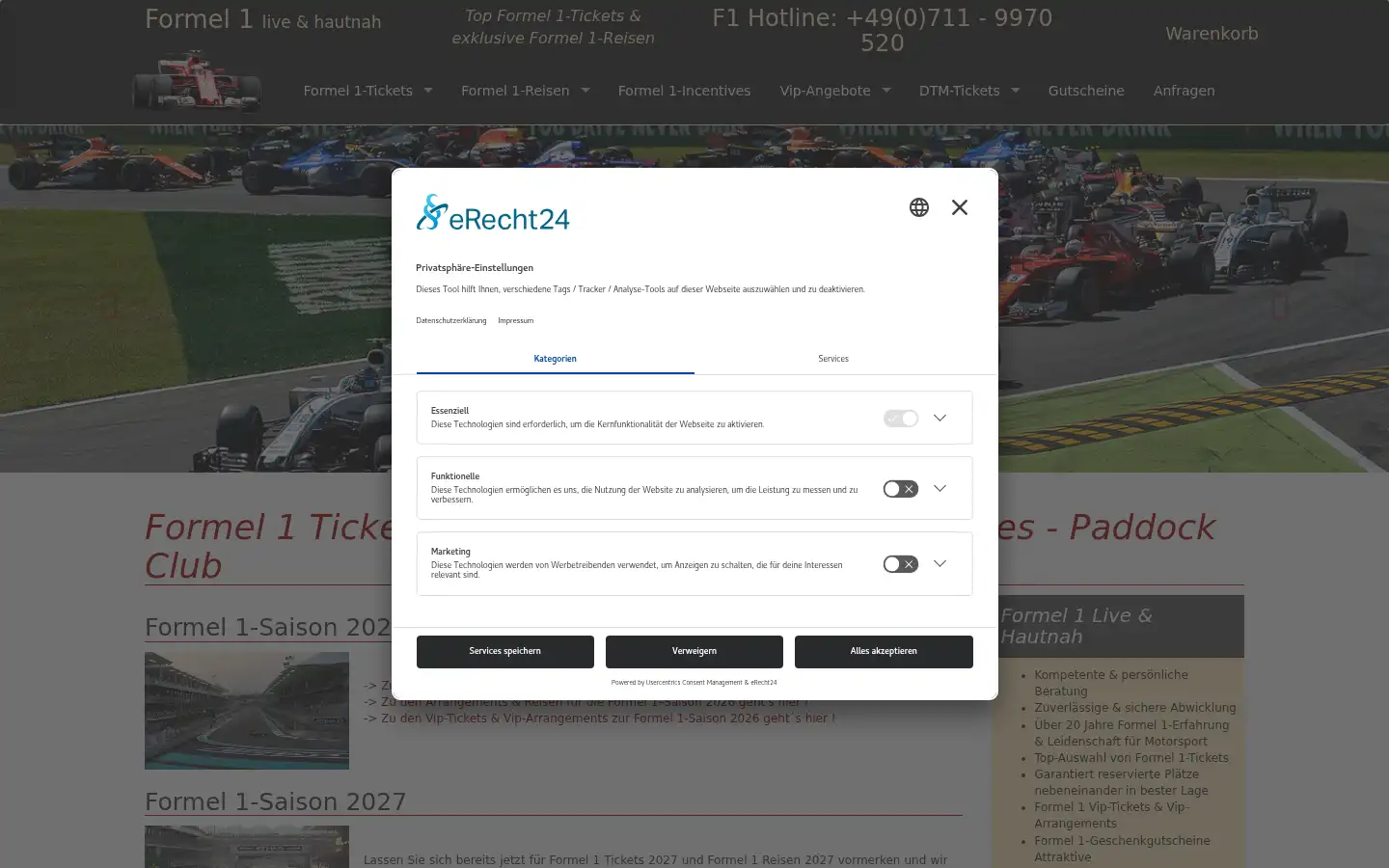 Screenshot of formel-eins-karten.de