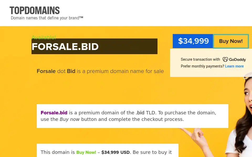 Screenshot of forsale.bid