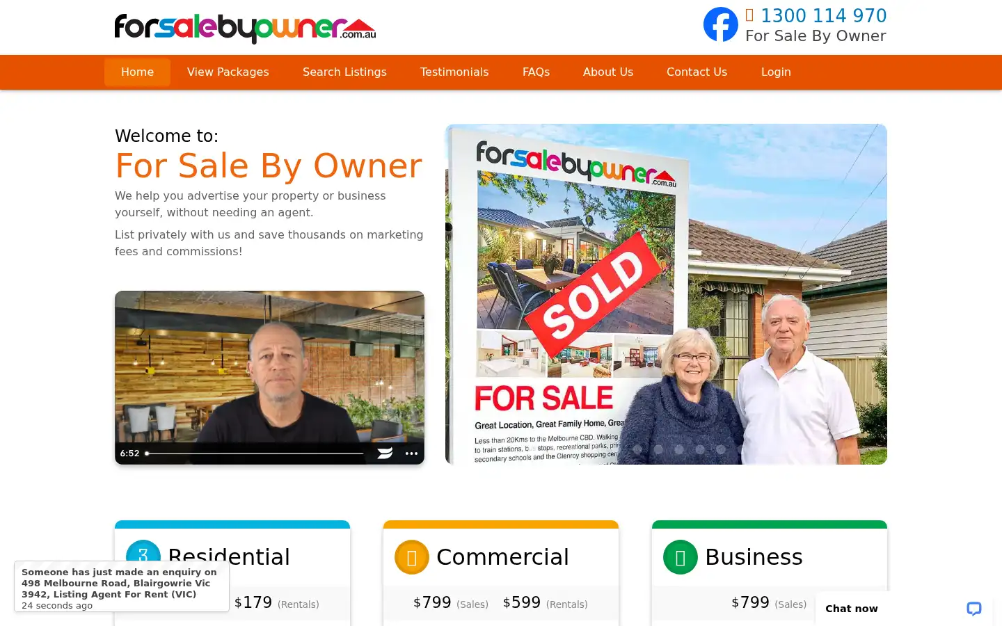 Screenshot of forsalebyowner.com.au