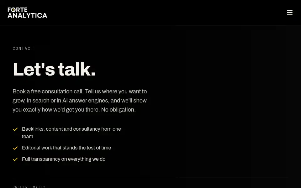 Screenshot of forteanalytica.co