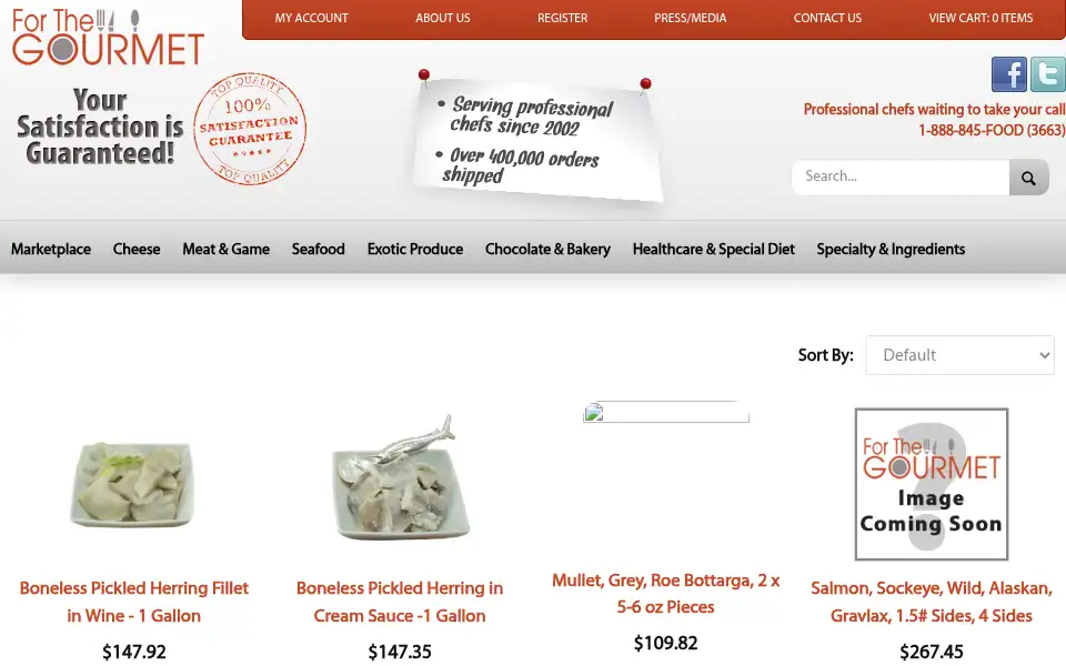 Screenshot of forthegourmet.com