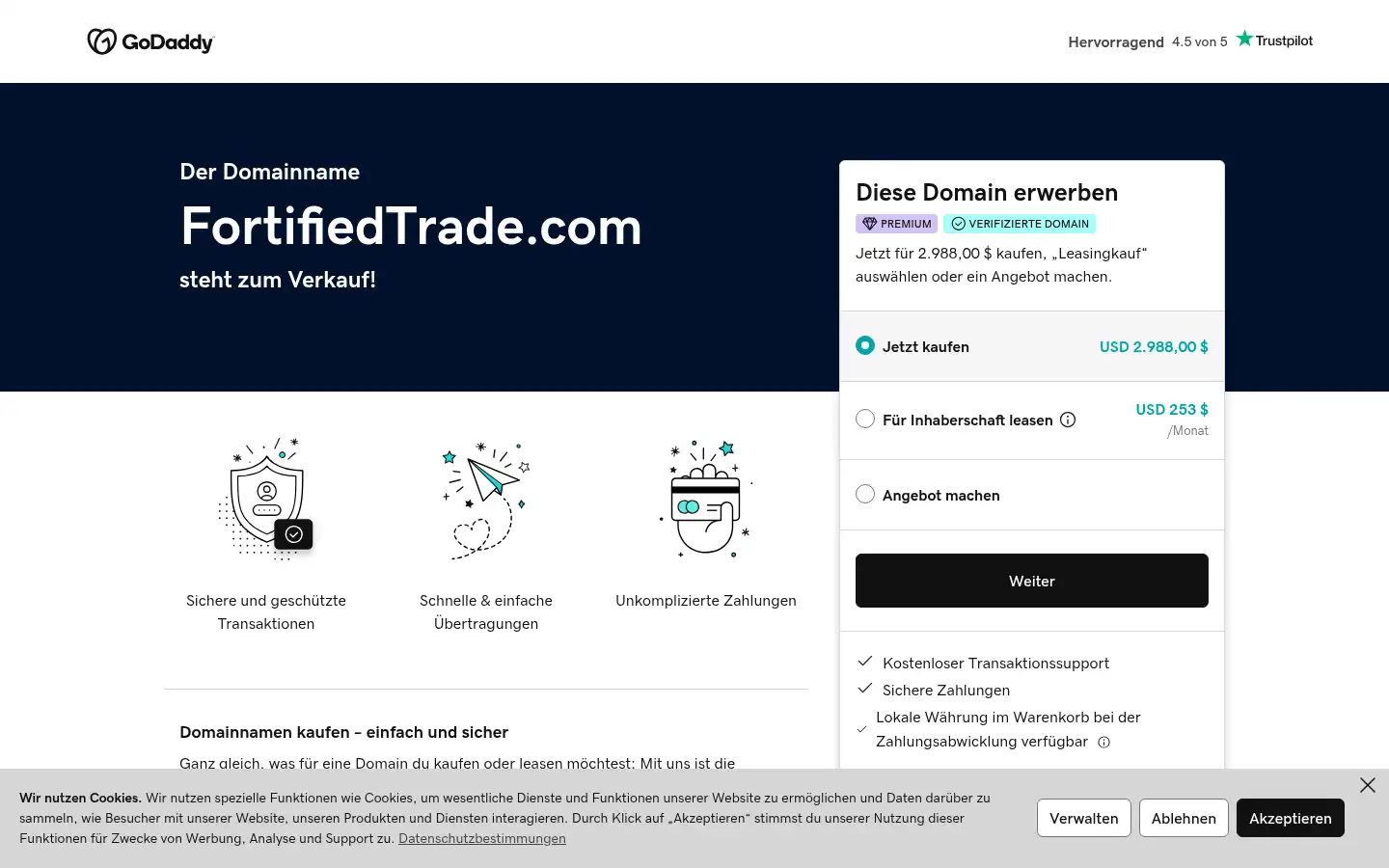 Screenshot of fortifiedtrade.com