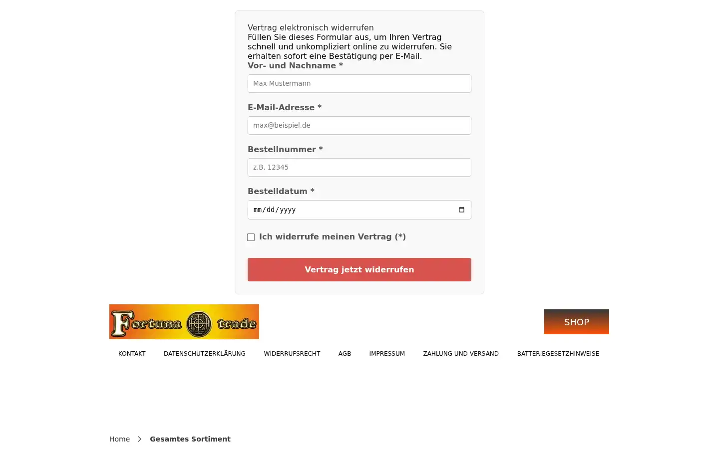 Screenshot of fortunatrade.de