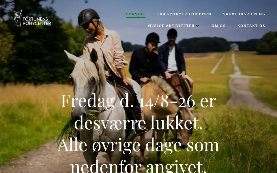 Screenshot of fortunens-ponycenter.dk