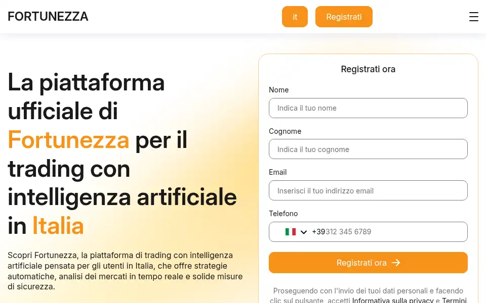 Screenshot of fortunezza.com