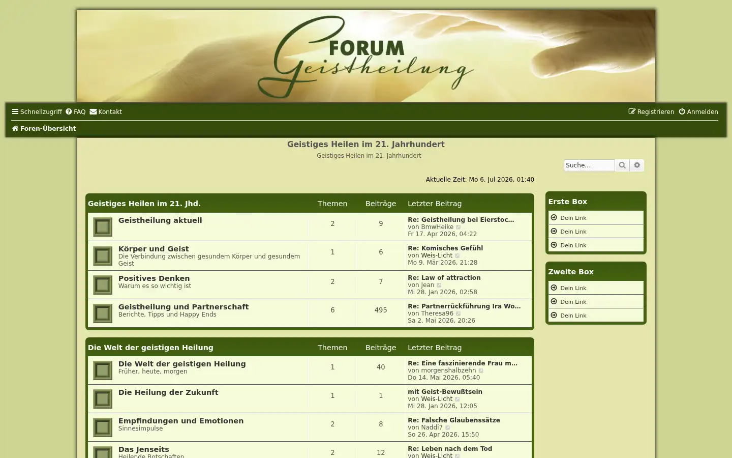 Screenshot of forum-geistheilung.de
