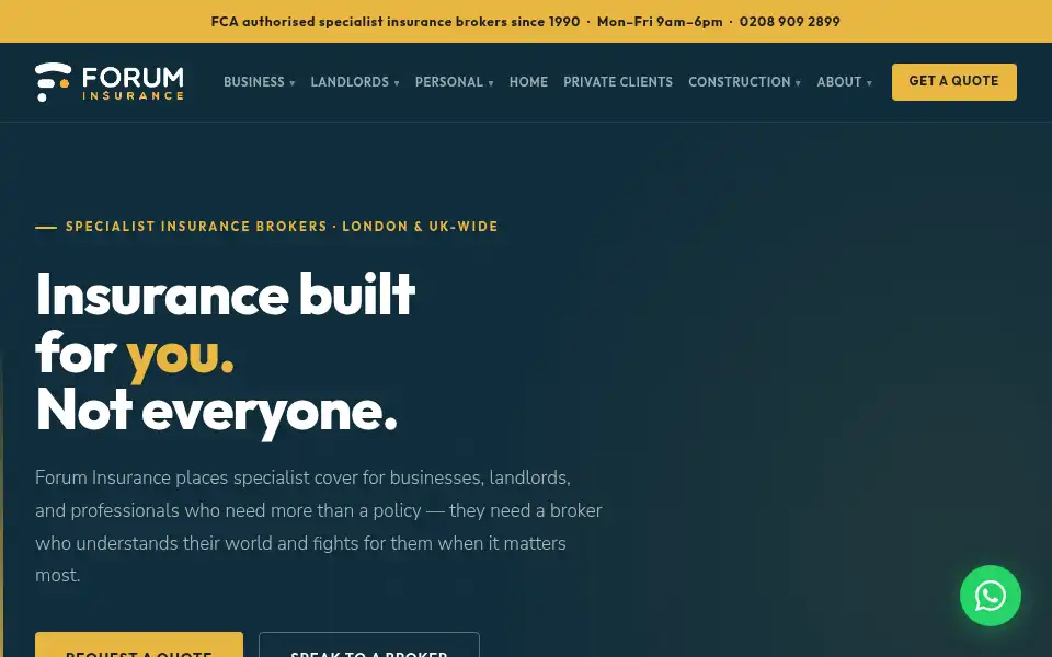 Screenshot of foruminsurance.com